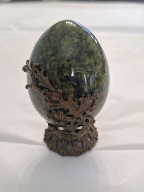 Vintage Russian Marble Egg Decoration